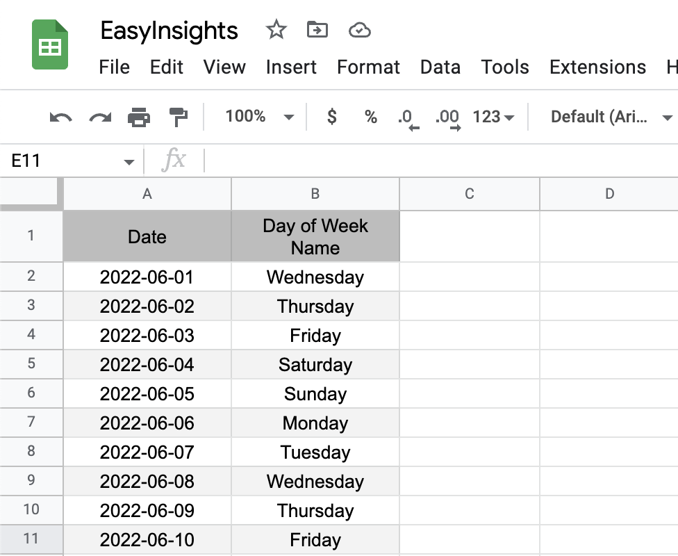 Sorting Google sheets data by date - EasyInsights