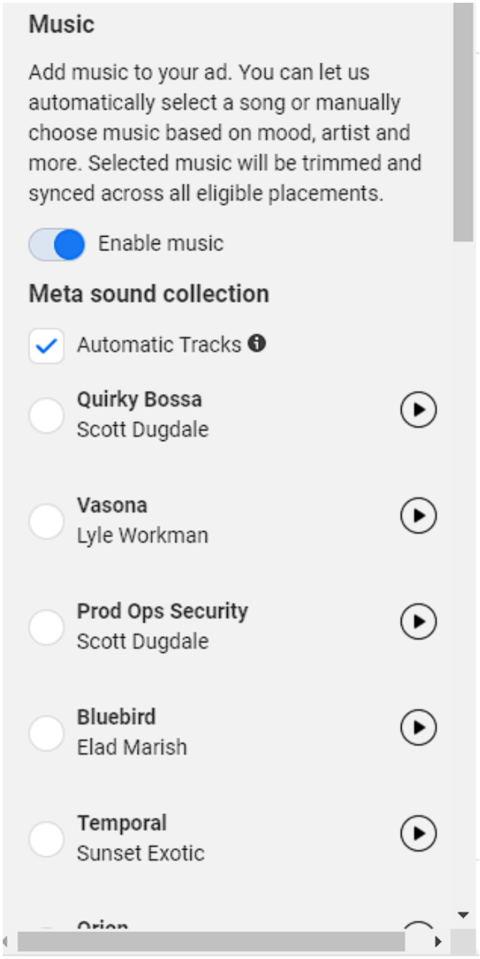 Music enhancement with Meta Advantage+ Creative