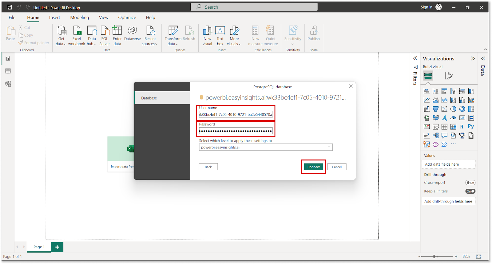 EasyInsights Google Ads PostgreSQL credentials