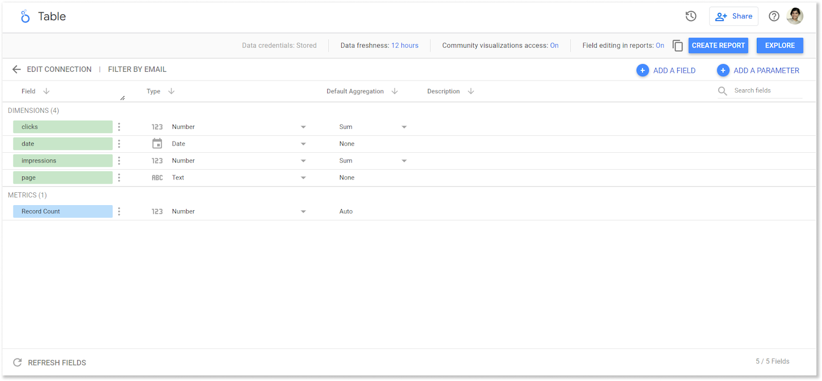 Google Ads dataview fetched
