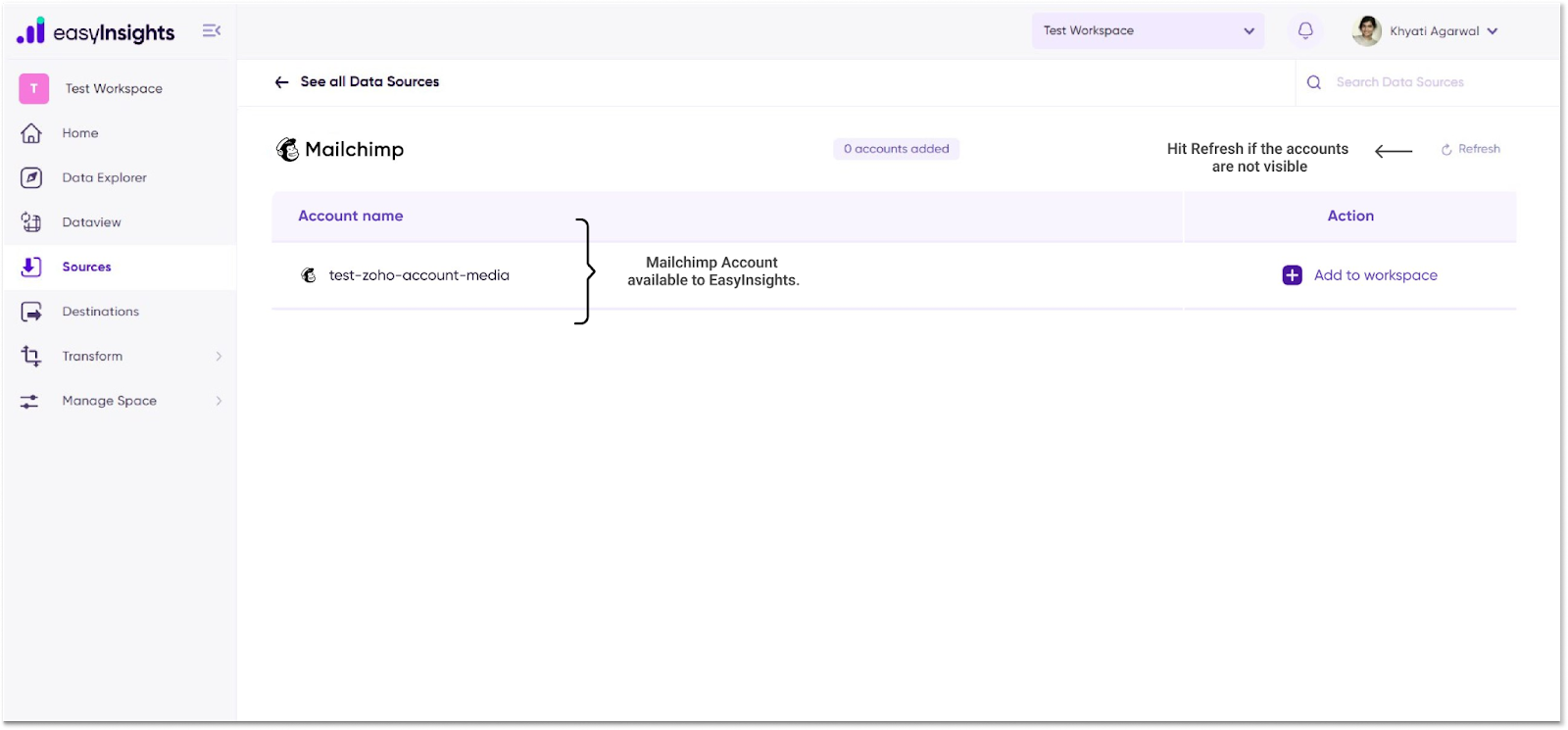 add mailchimp account