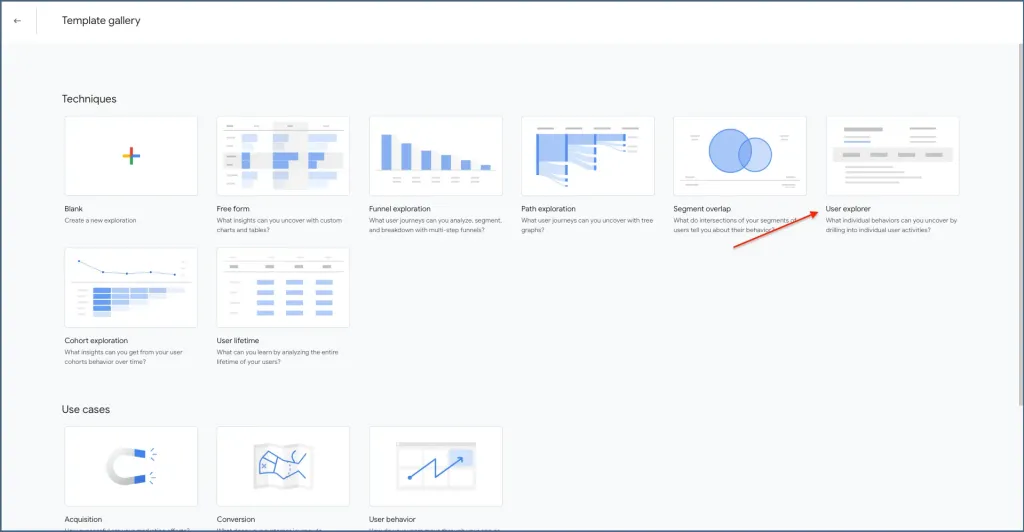 User explorer report