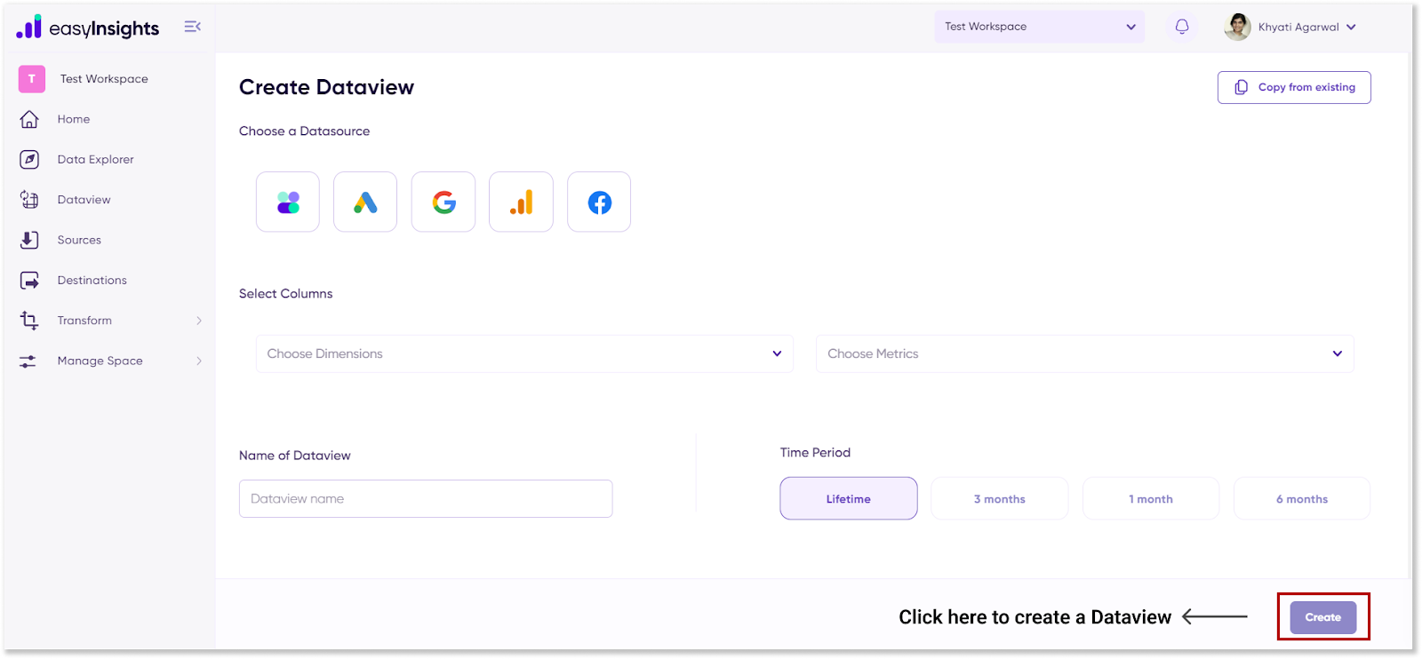 create kommo dataview