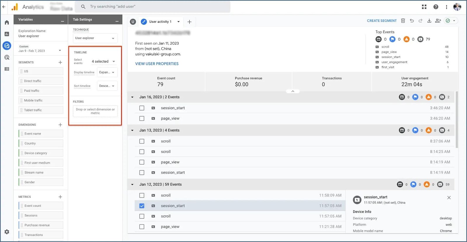 add filters and segments to user explorer