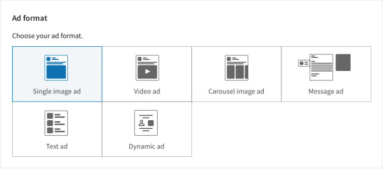 Different types of LinkedIn Ads 