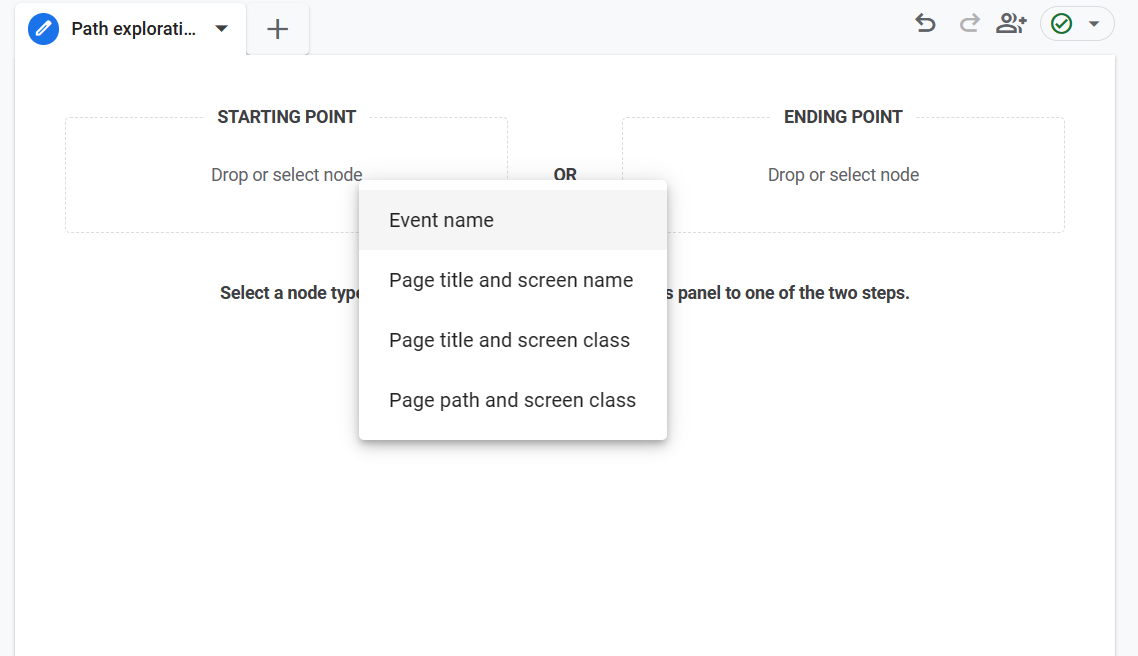 starting and end point in path exploration