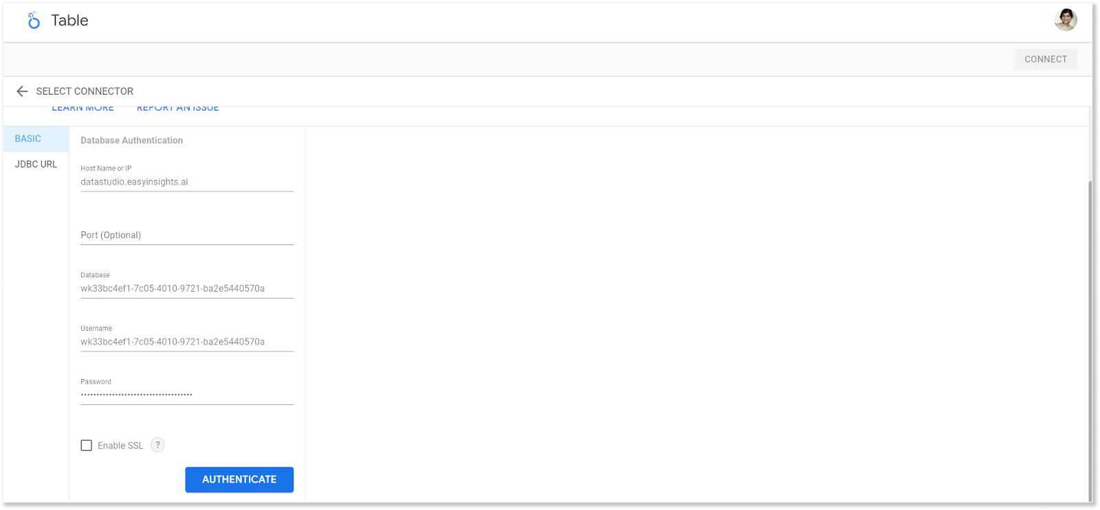 Kommo Pdataview ostgreSQL credentials