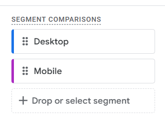 segment comparison in GA4 exploration report