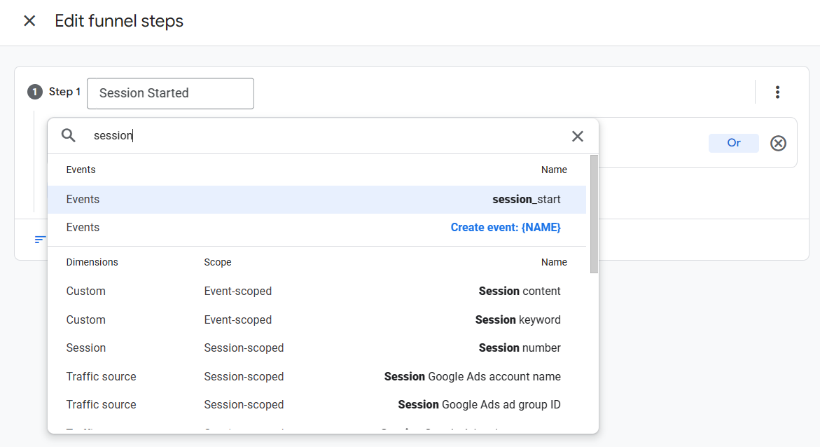 Edit Funnel Step 1 screen