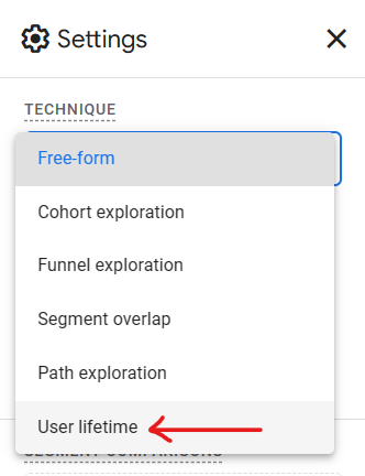 Selecting type of exploration wanted