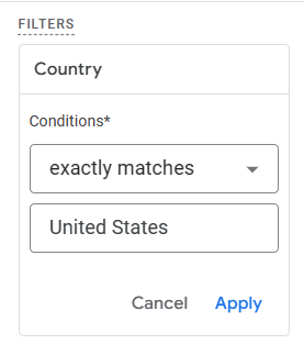 Adding filters to exploration reports