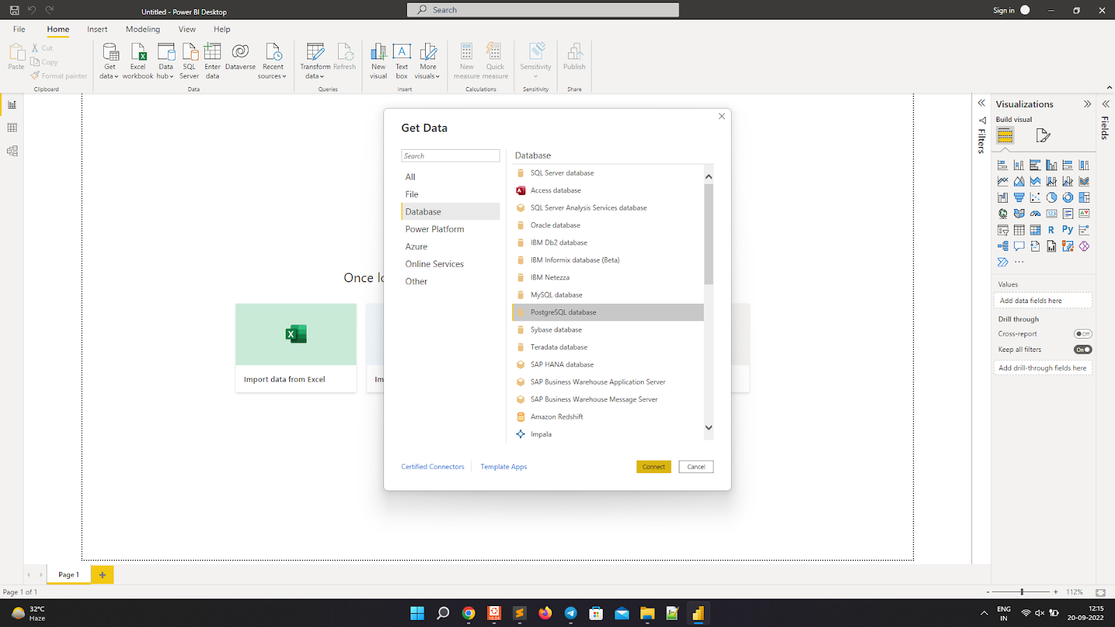 Postgres as a data source in Microsoft Power BI