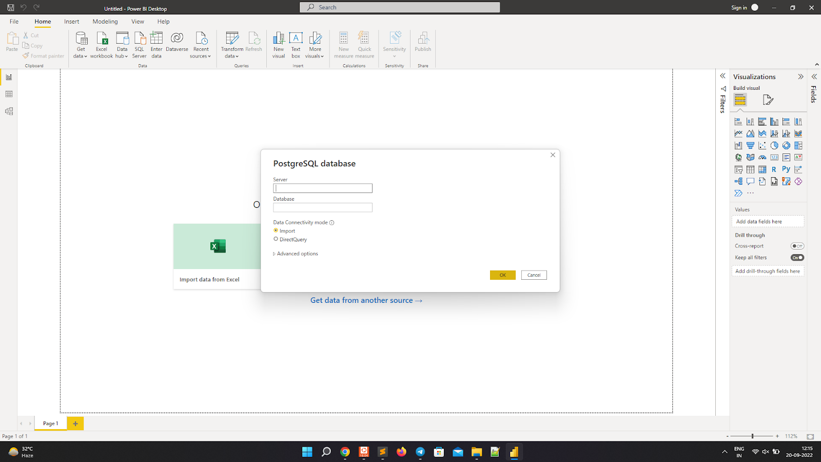 Postgres configuration in Microsoft Power BI