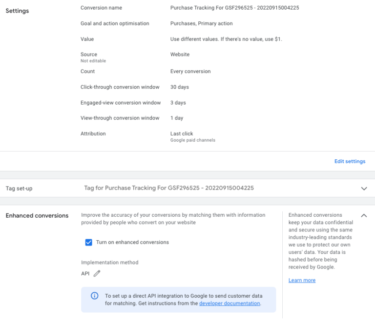 setting up enhanced conversions