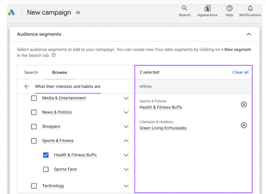 affinity audiences in google ads