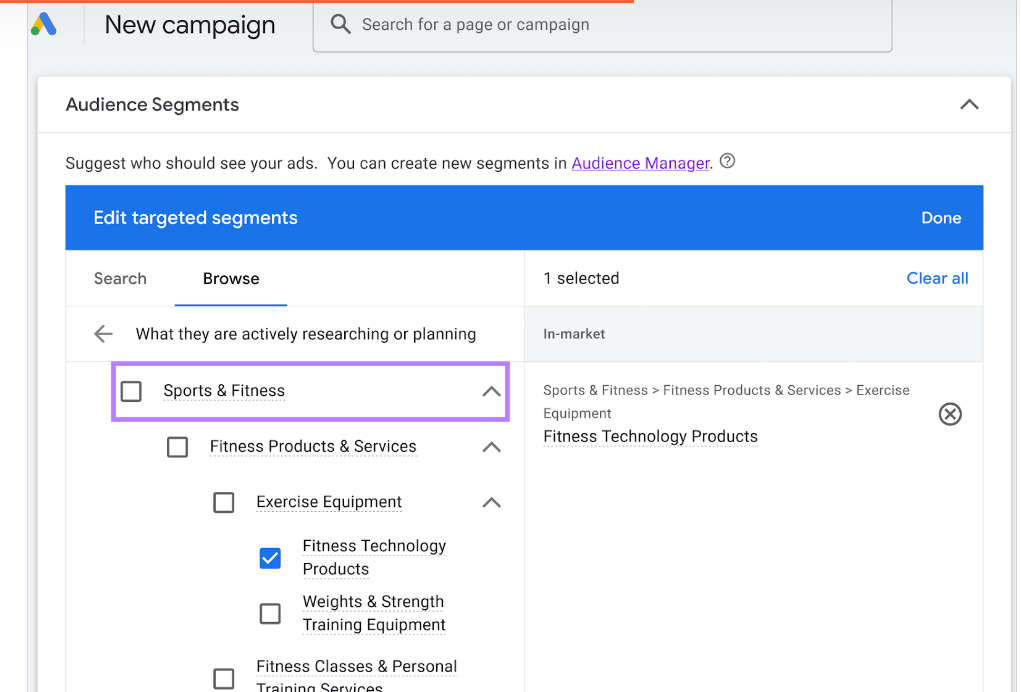 in-market audience segments