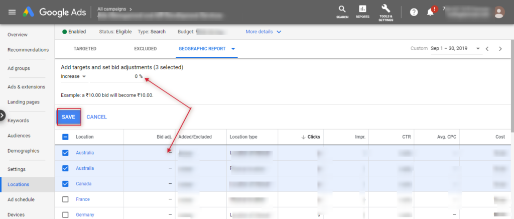 setting bid adjustment