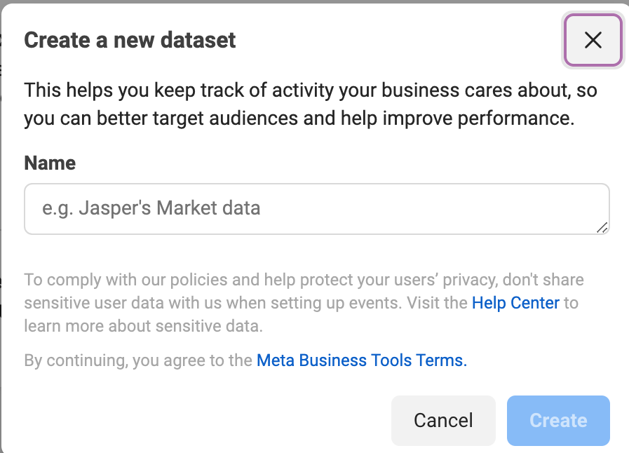 create new dataset