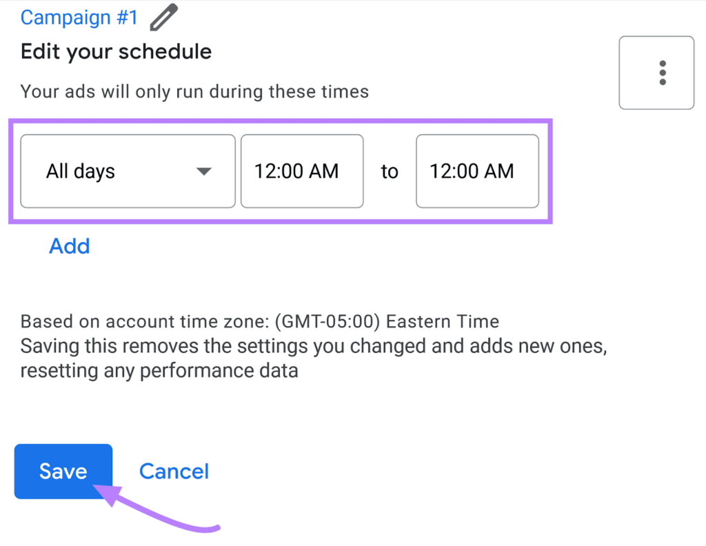 scheduling campaigns in google ads