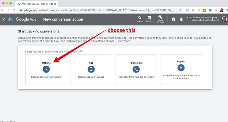 conversion tracking in google ads for shopify