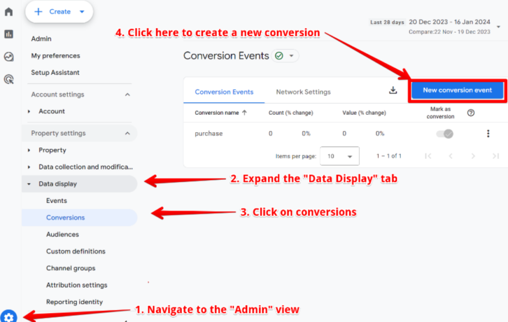 conversion events on google ads for shopify