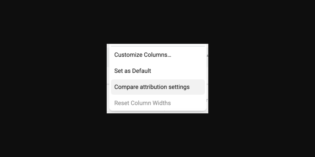 customise columns attribution settings