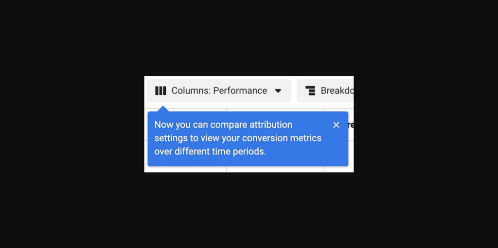 Comparing  attribution settings