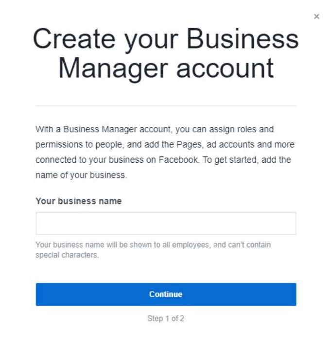 create business manager account