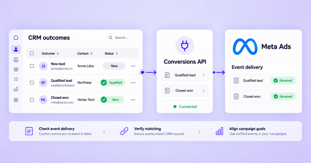 CRM to Meta Ads event delivery
